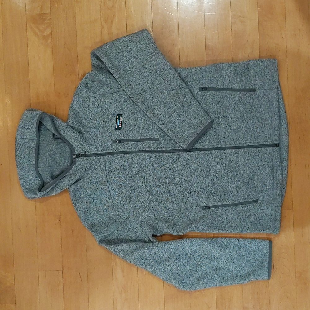 L. L. Bean Hooded Sweater Fleece Men's Med Grey